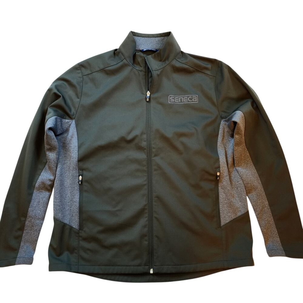 Cutter & Buck Mens Soft Shell Jacket Size XL Green Full Zip Seneca Logo